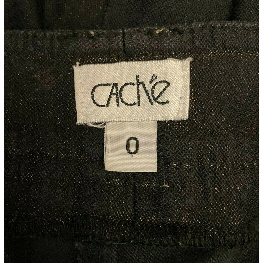Cache Womens Top Stitched Low Rise Flare Leg Denim Jeans Size 0 Black Cotton - Picture 2 of 13